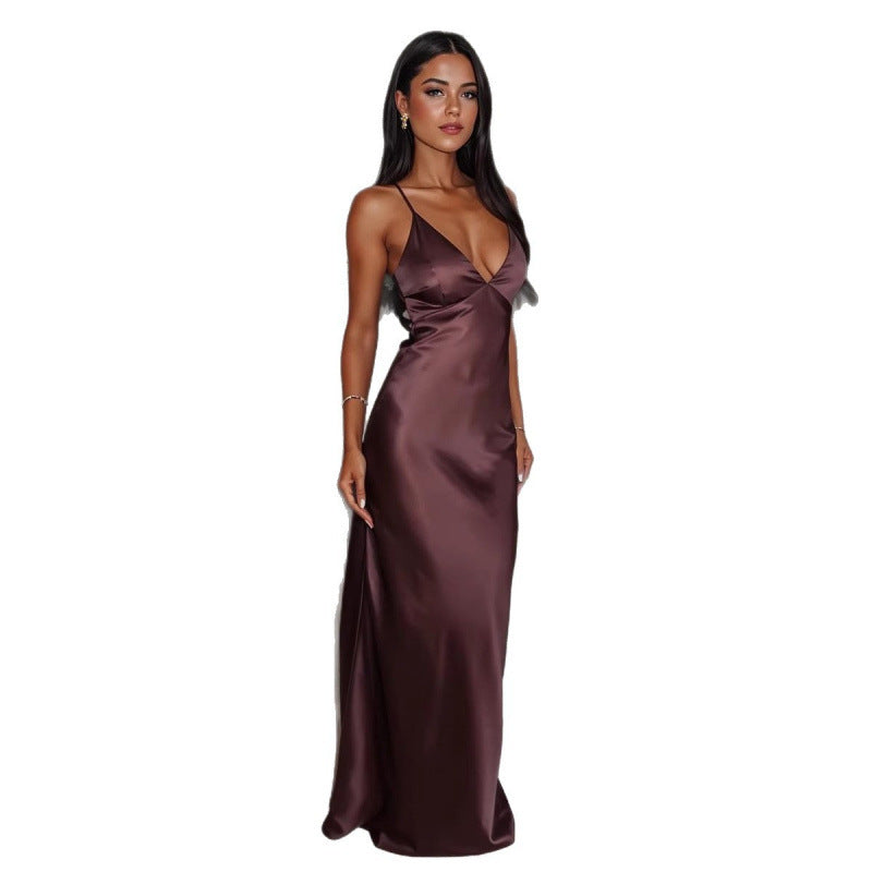 Satin maxi kjole
